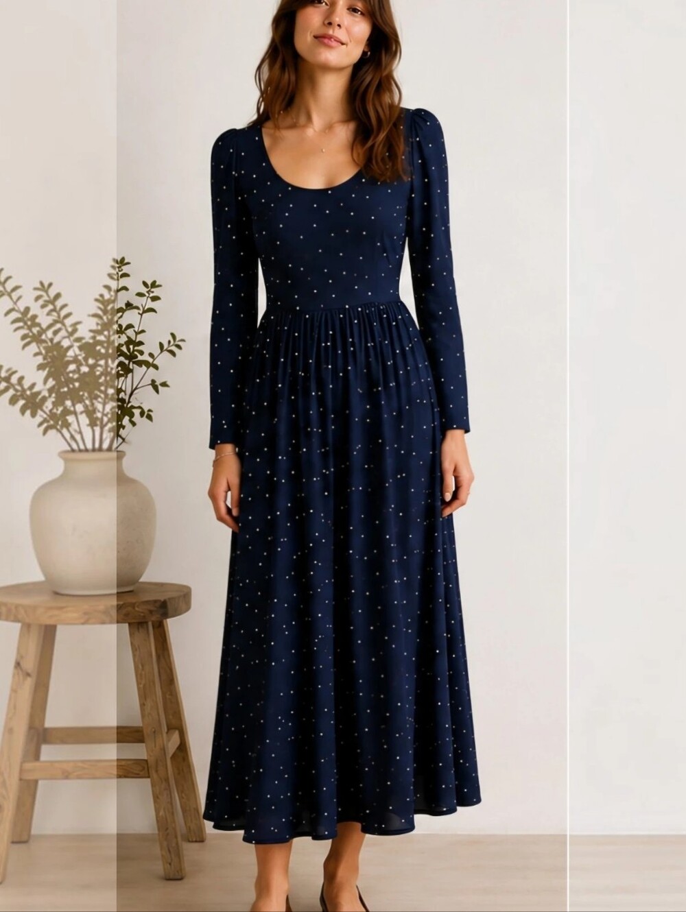 Madewell "Alicia" Night Stars Print Midi Dress XS (Madewell 00)